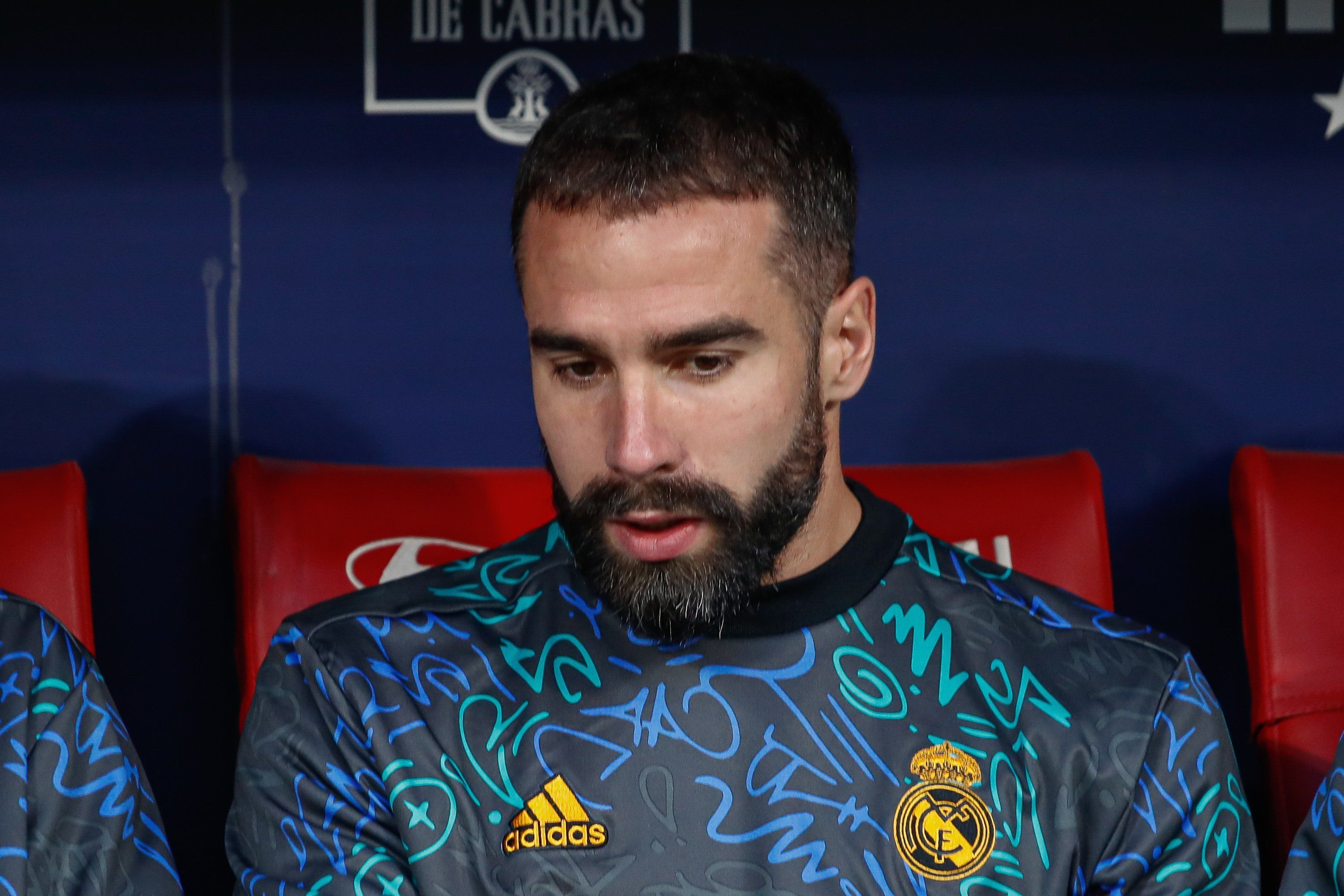 Dani Carvajal durante el derbi de Madrid