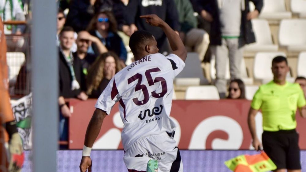 Christian Kofané anotó gol ante el Racing de Santander en el último partido del Albacete.