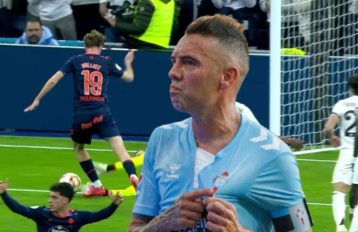 La reacción de Iago Aspas al posible penalti de Lunin en el Real Madrid - Celta: "¿Hay alguien...?"