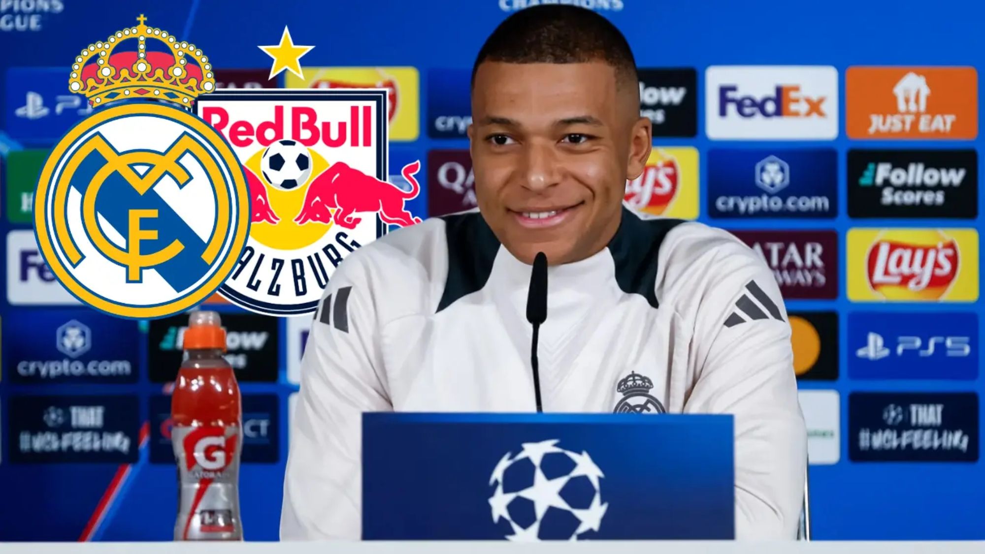 Kylian Mbappé habló ante los medios en la previa del choque contra el RB Salzburgo.