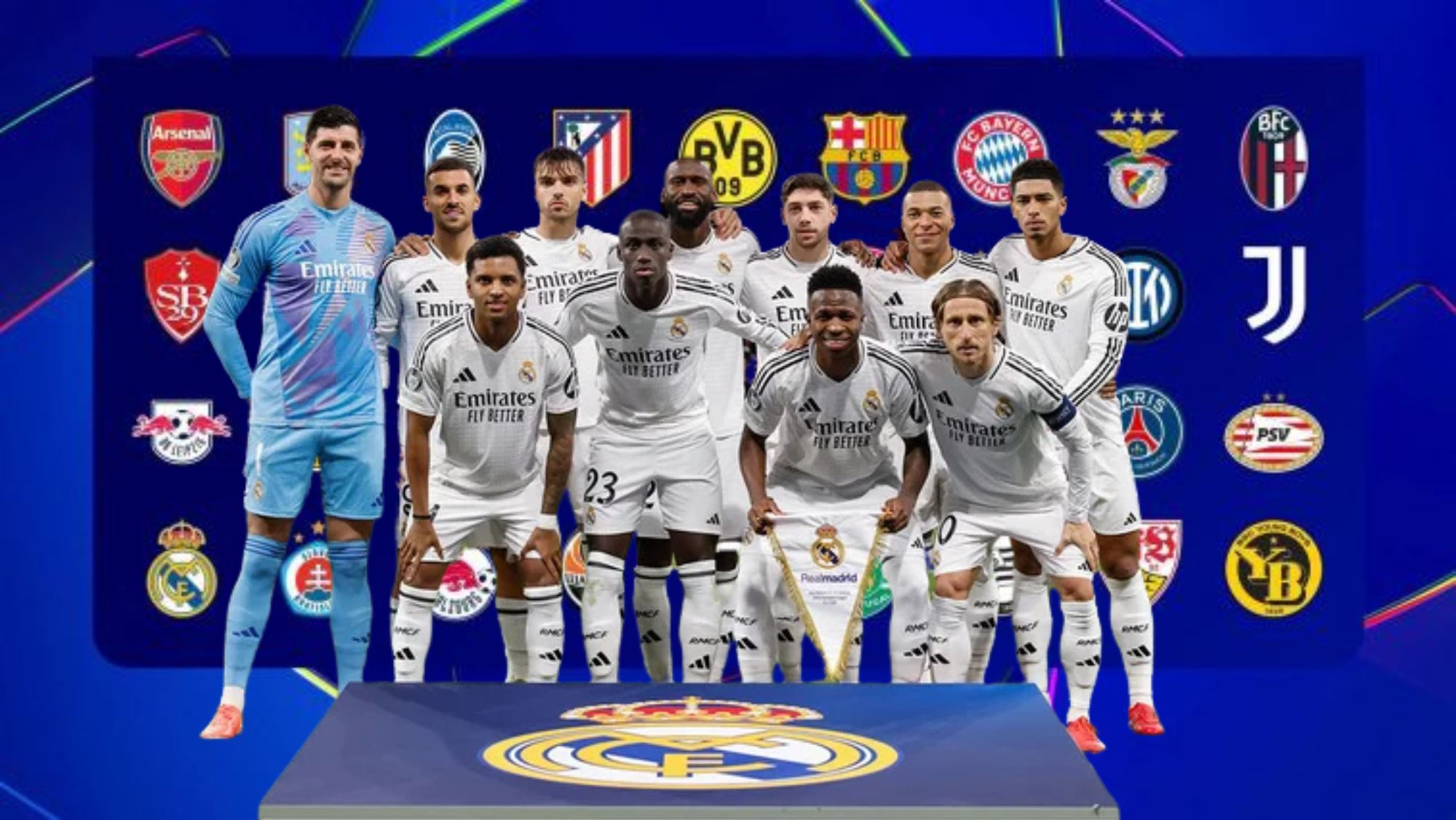 Once Real Madrid y los equipos de la Champions League