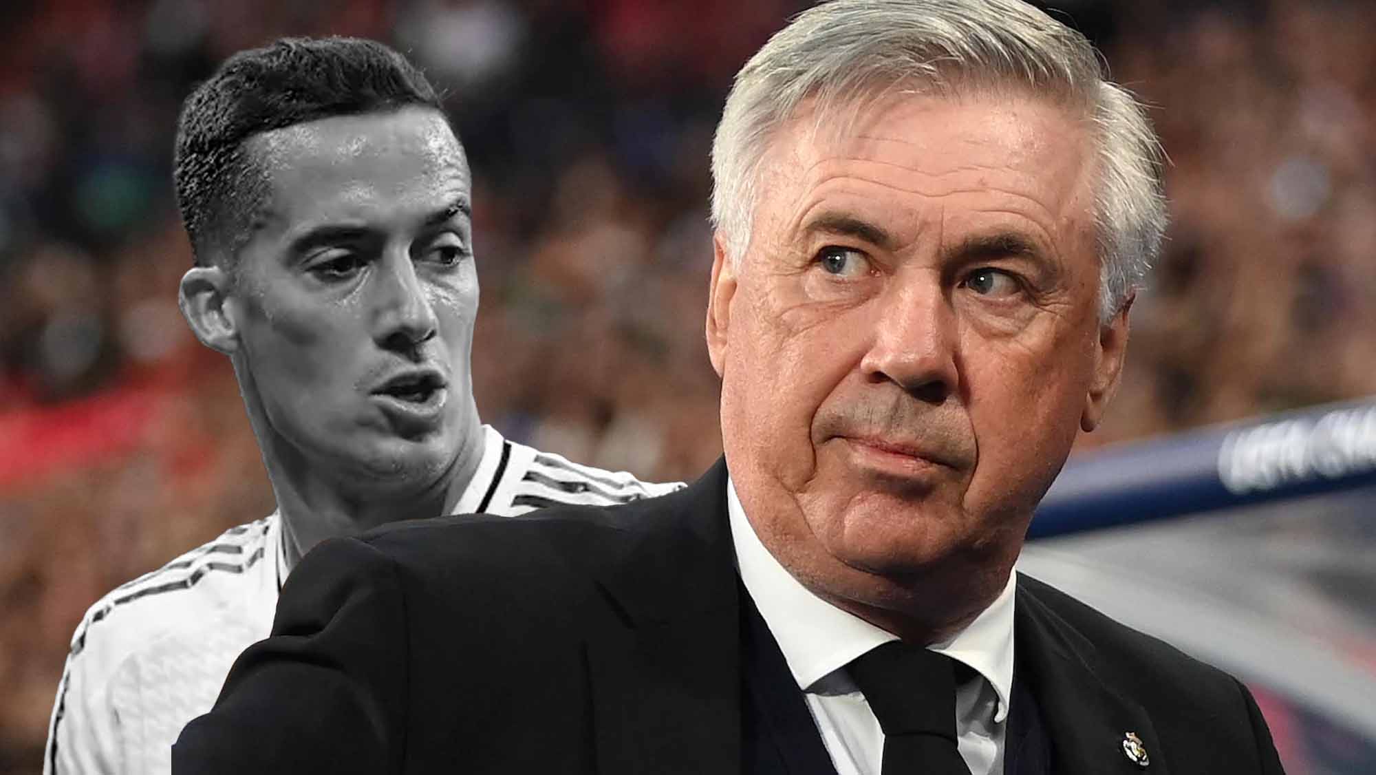 Ancelotti confiado con Lucas en blanco y negro