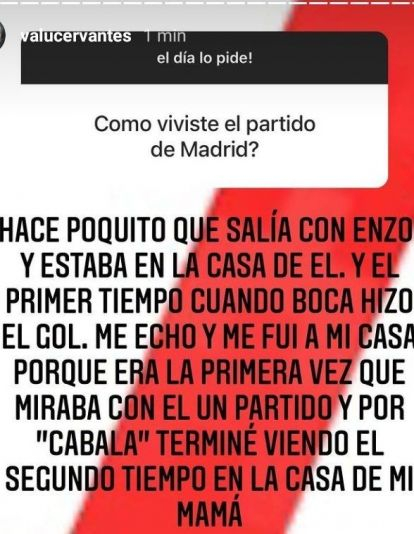 Historia de Valentina Fernández en Instagram Historia de Valentina Fernández en Instagram
