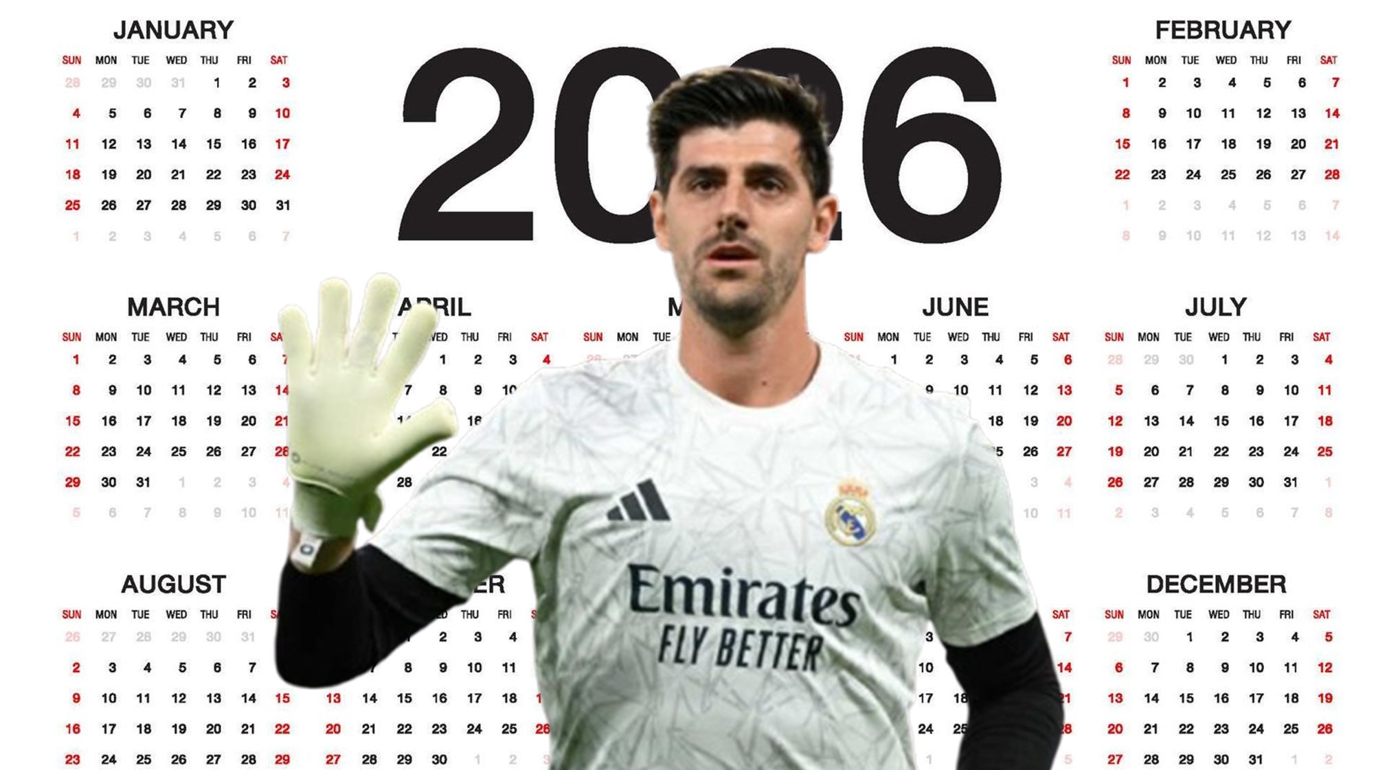 Thibaut Courtois y el calendario de 2026. 