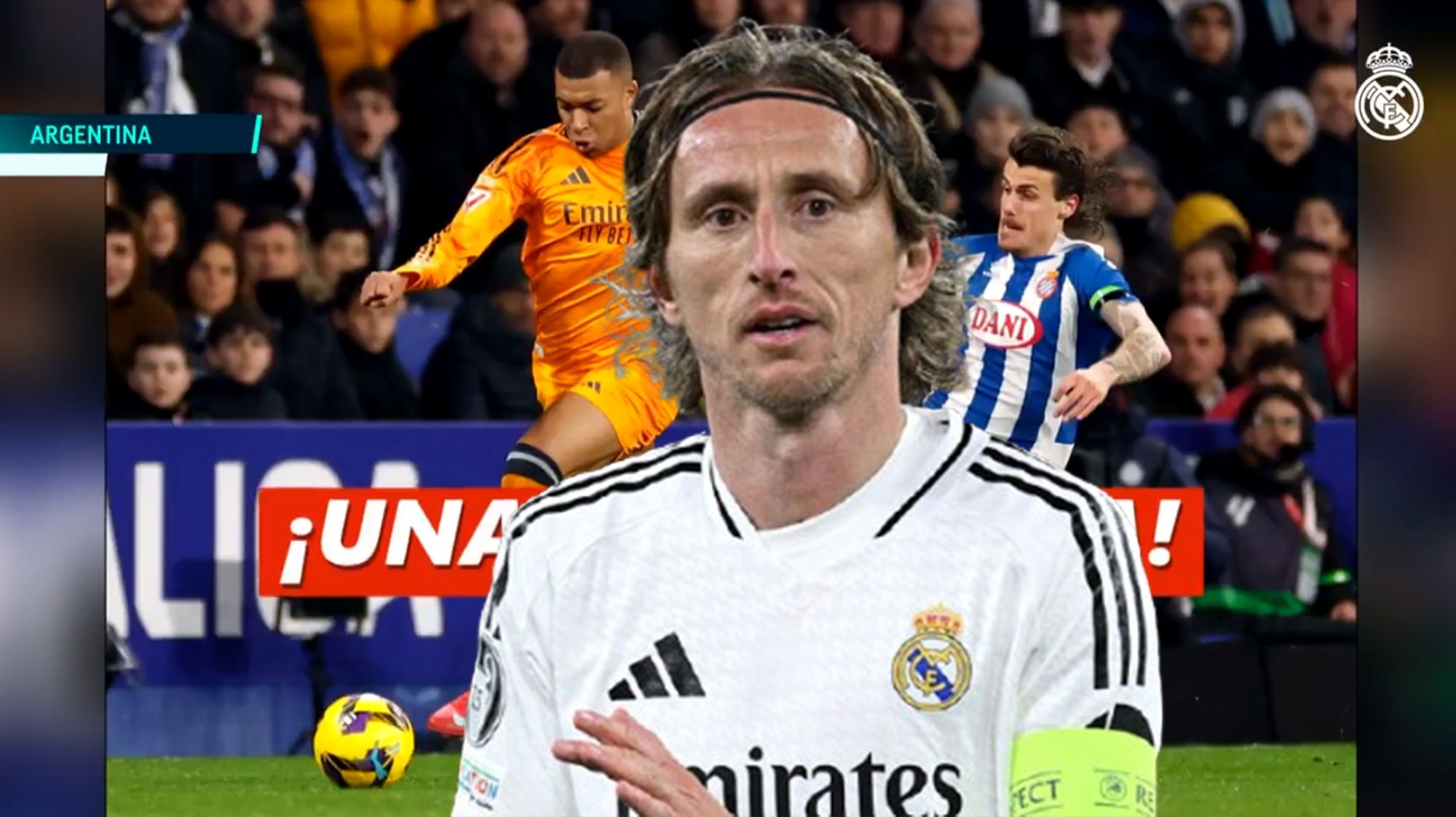 Luka Modric y una captura del vídeo de Real Madrid TV. 