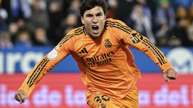 Gonzalo García celebrando su gol contra el Leganés. 