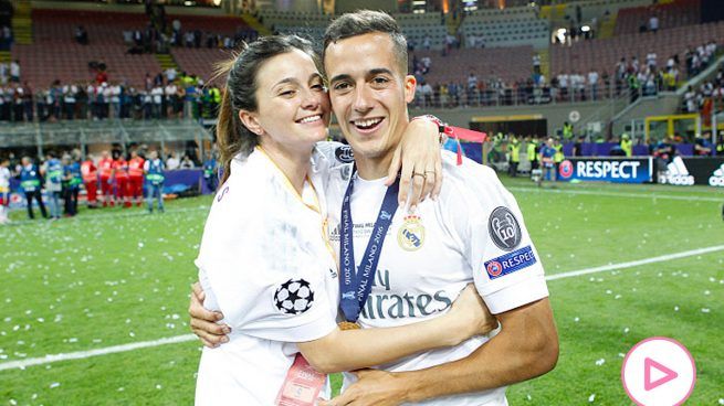 Lucas Vázquez y su mujer Macarena