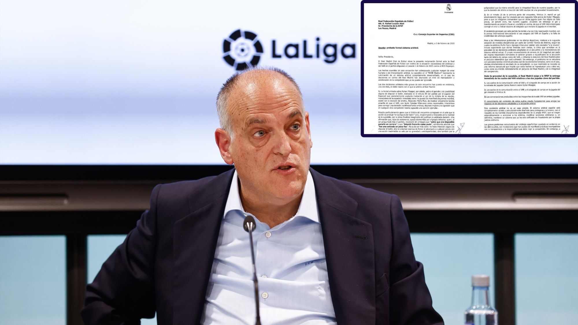 Javier Tebas ha cumplido con su palabra y, como siempre, persigue al Real Madrid por sus críticas fundadas, lógicas y veraces.