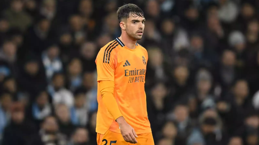 Raúl Asencio durante el Manchester City Real Madrid Raúl Asencio durante el Manchester City Real Madrid