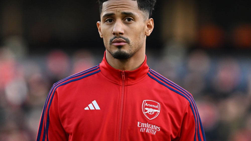 William Saliba antes de empezar un partido con el Arsenal. William Saliba antes de empezar un partido con el Arsenal.