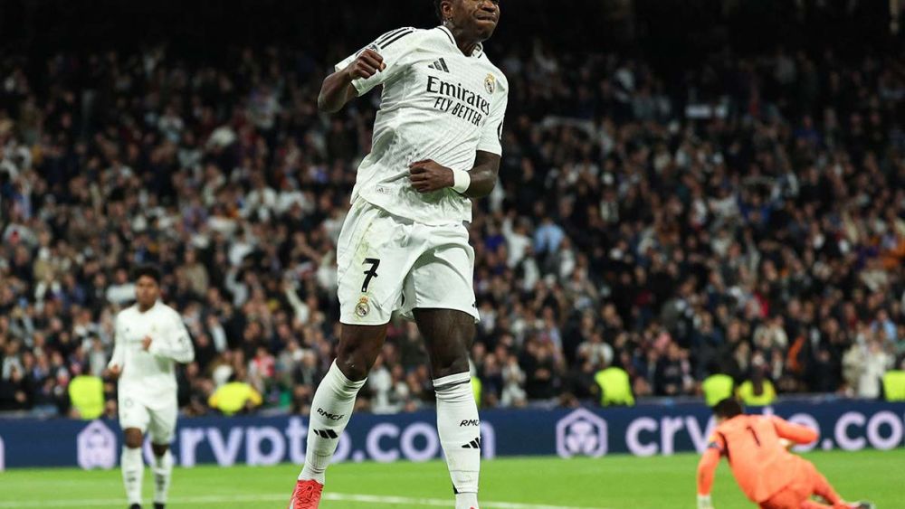 Vinicius celebrando uno de sus goles frente al Salzburgo Vinicius celebrando uno de sus goles frente al Salzburgo