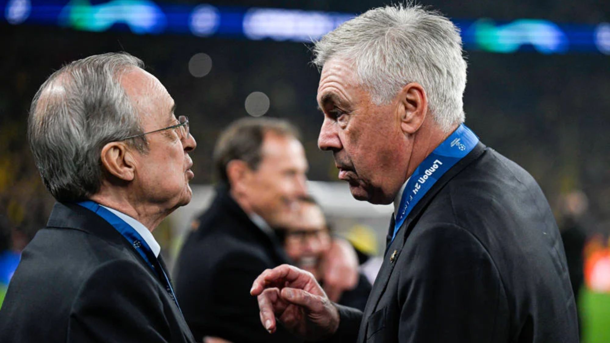 Florentino Pérez y Carlo Ancelotti, conversando recientemente.