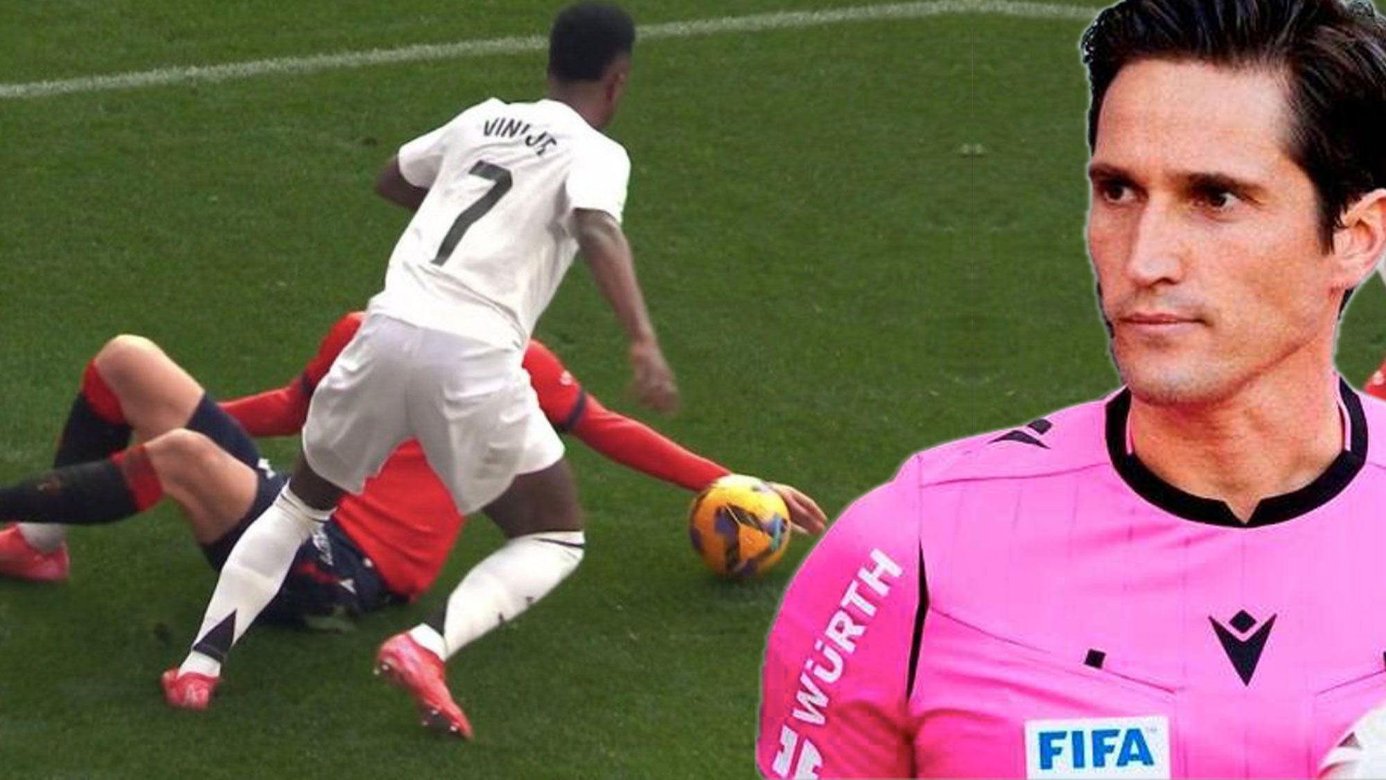 Munuera Montero y el VAR se tragan un penalti clamoroso en El Sadar, el Real Madrid perjudicado otra vez