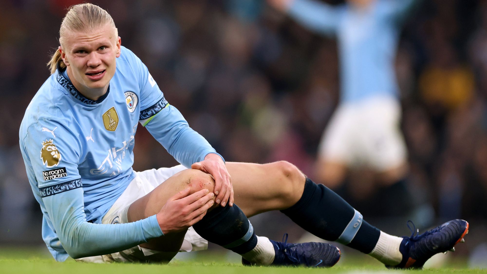 Erling Haaland no ha podido terminar el partido del Manchester City