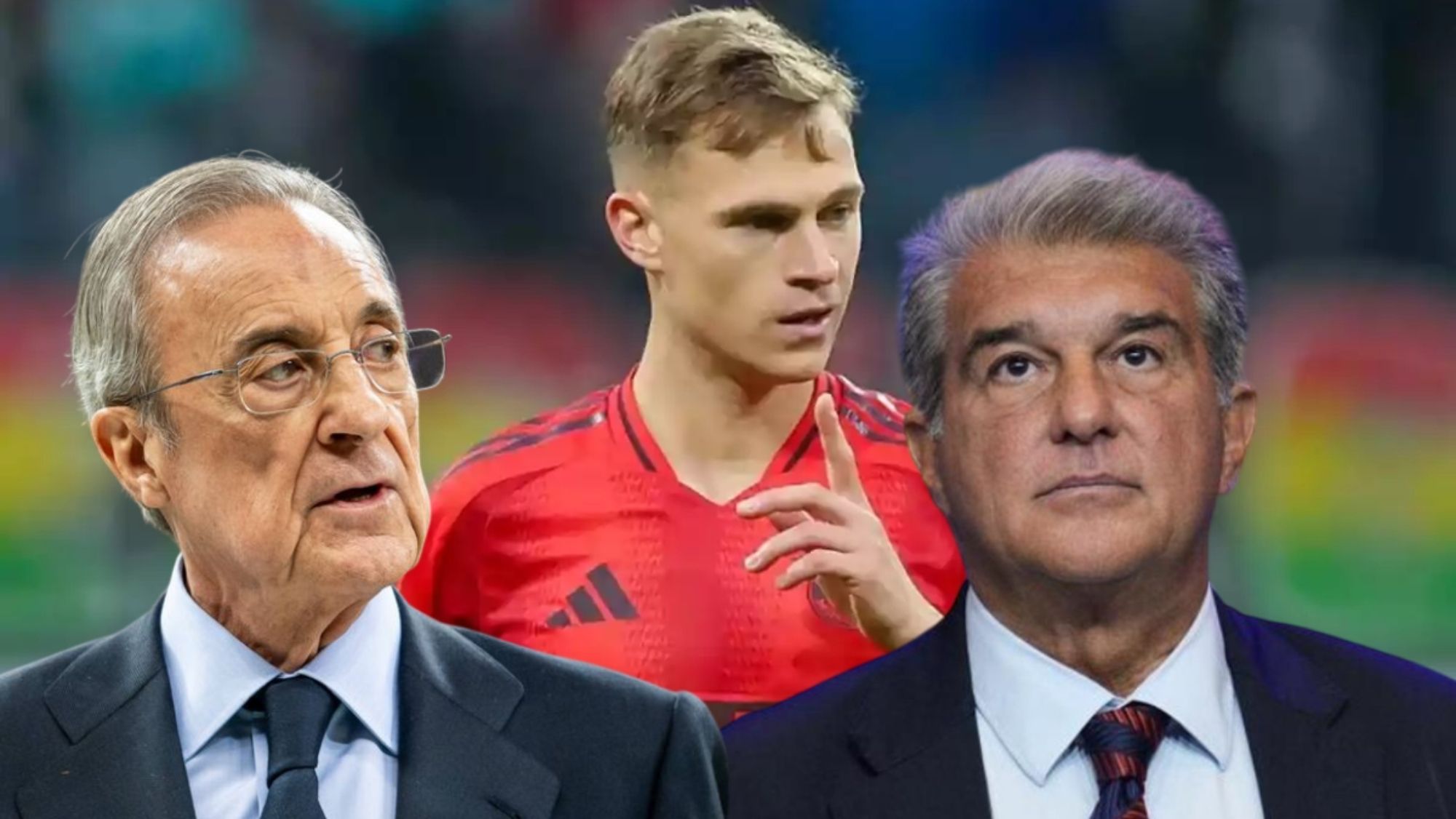 Florentino Pérez y Joan Laporta, pendientes del futuro de Joshua Kimmich.