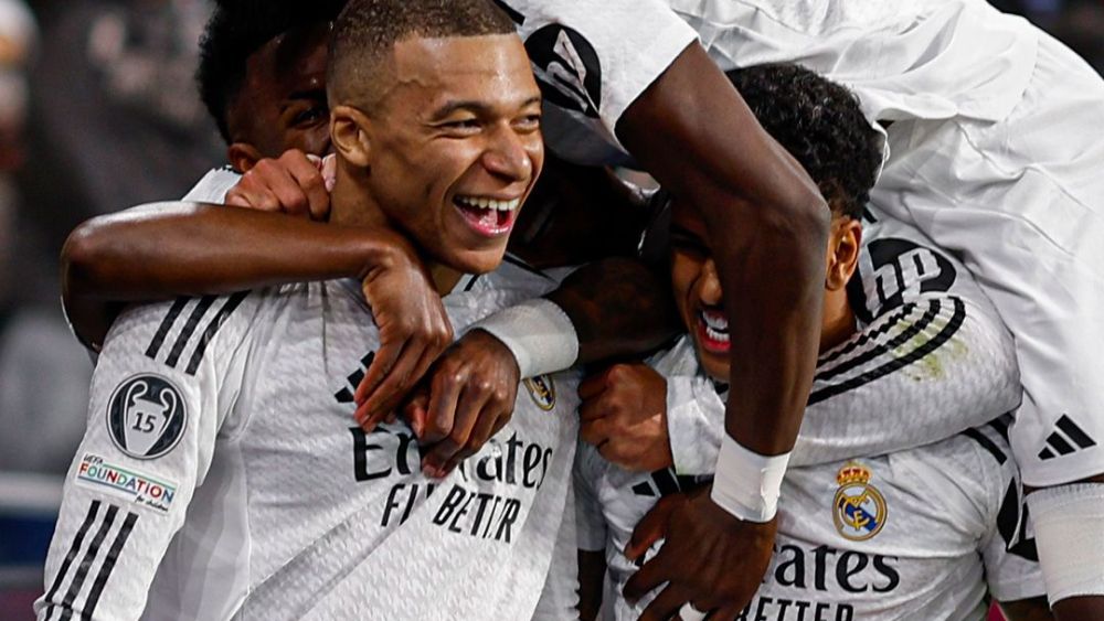 Jugadores del Real Madrid celebrando un gol. Jugadores del Real Madrid celebrando un gol.
