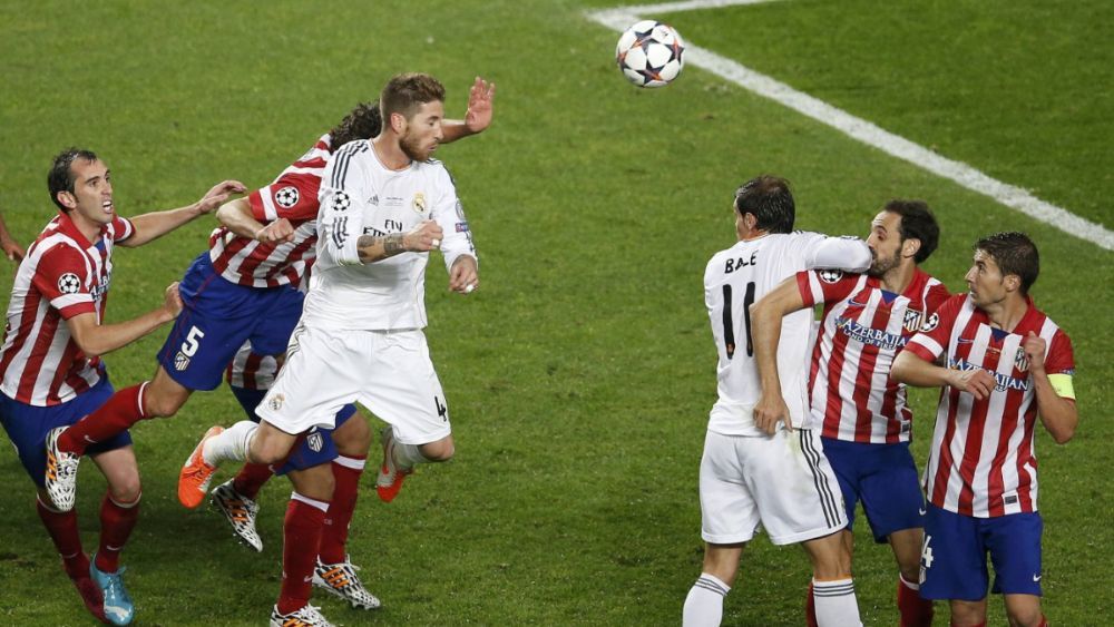 Sergio Ramos marcó el primer gol del Madrid en la final del año 2014, decidiéndose en la prórroga (4-1 para el Madrid).