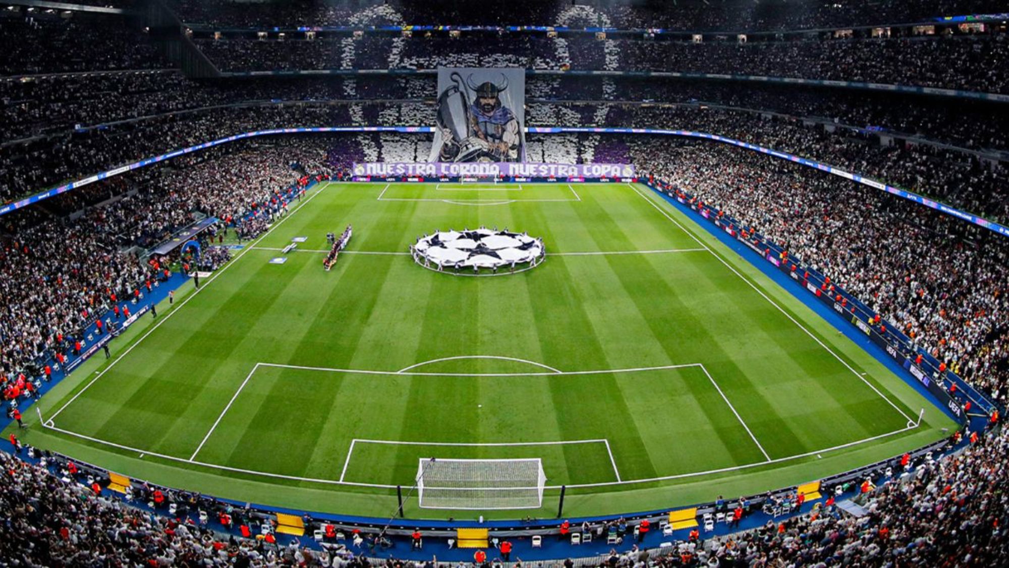 El Santiago Bernabéu lució un lleno absoluto este miércoles contra el Manchester City.