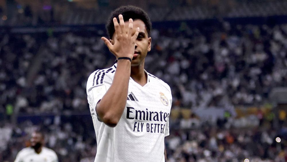 Rodrygo, celebrando un gol reciente con el Real Madrid.