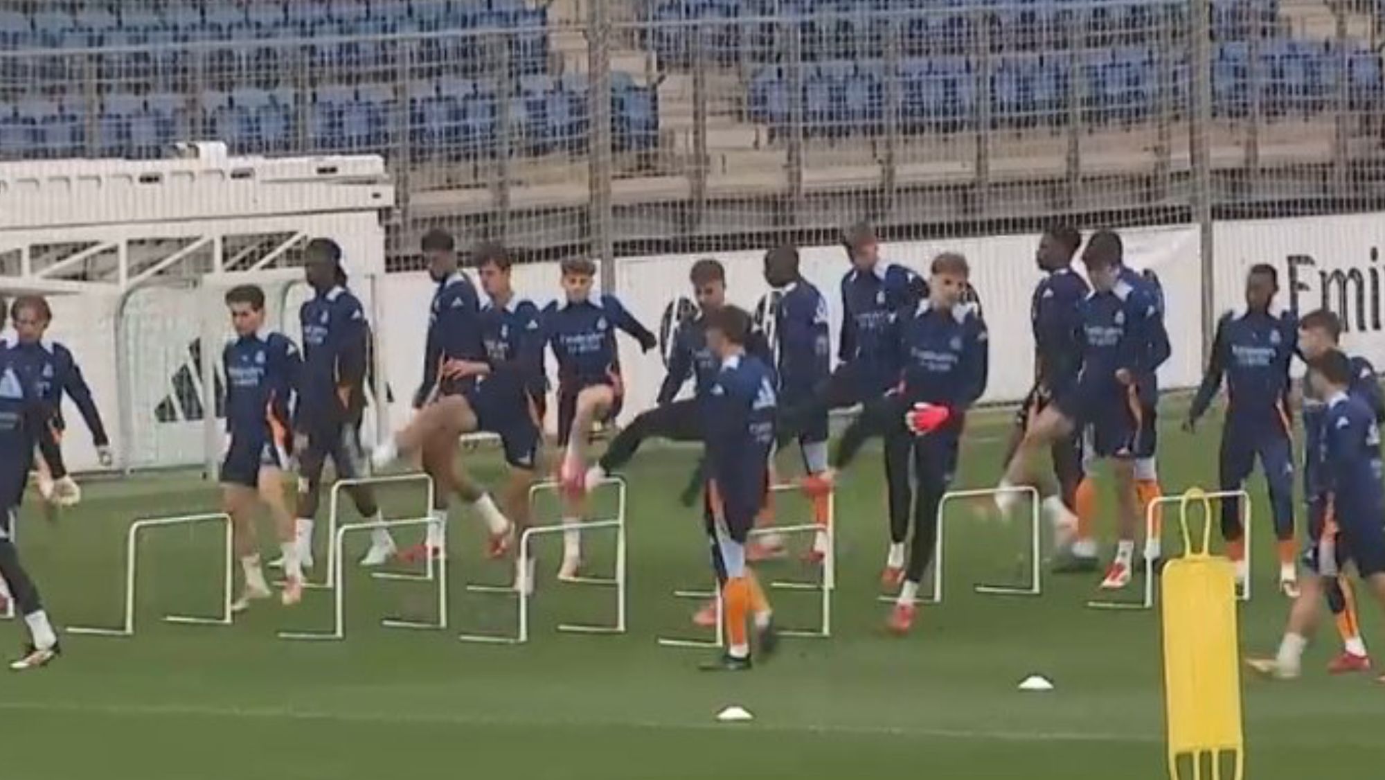 Entrenamiento del Real Madrid durante esta mañana en la Ciudad Deportiva de Valdebebas.