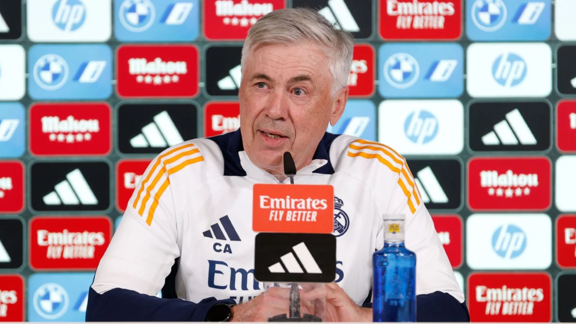 Carlo Ancelotti ha comparecido esta mañana en rueda de prensa tras el entrenamiento del equipo en Valdebebas.