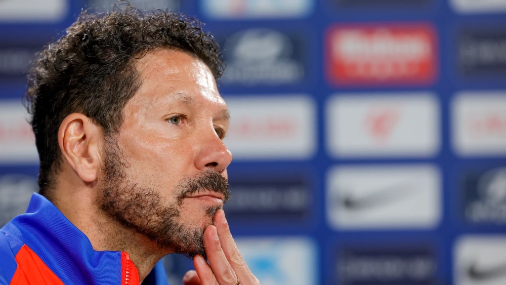 Diego Pablo Simeone en la rueda de prensa.