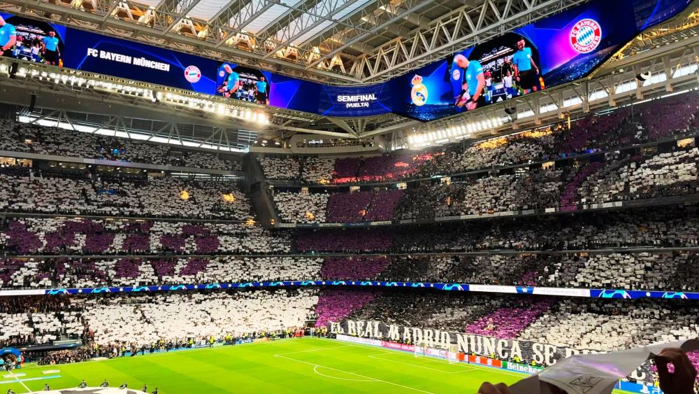 El estadio Santiago Bernabéu en la vuelta de las semifinales de la Liga de Campeones. El estadio Santiago Bernabéu en la vuelta de las semifinales de la Liga de Campeones.