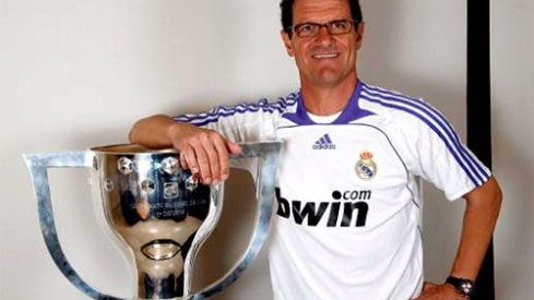 Capello con la camiseta del Real Madrid