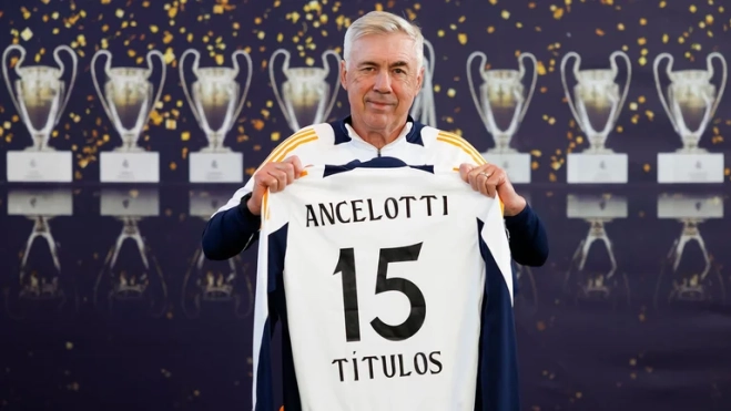 Ancelotti 15 trofeos con el Real Madrid Ancelotti 15 trofeos con el Real Madrid