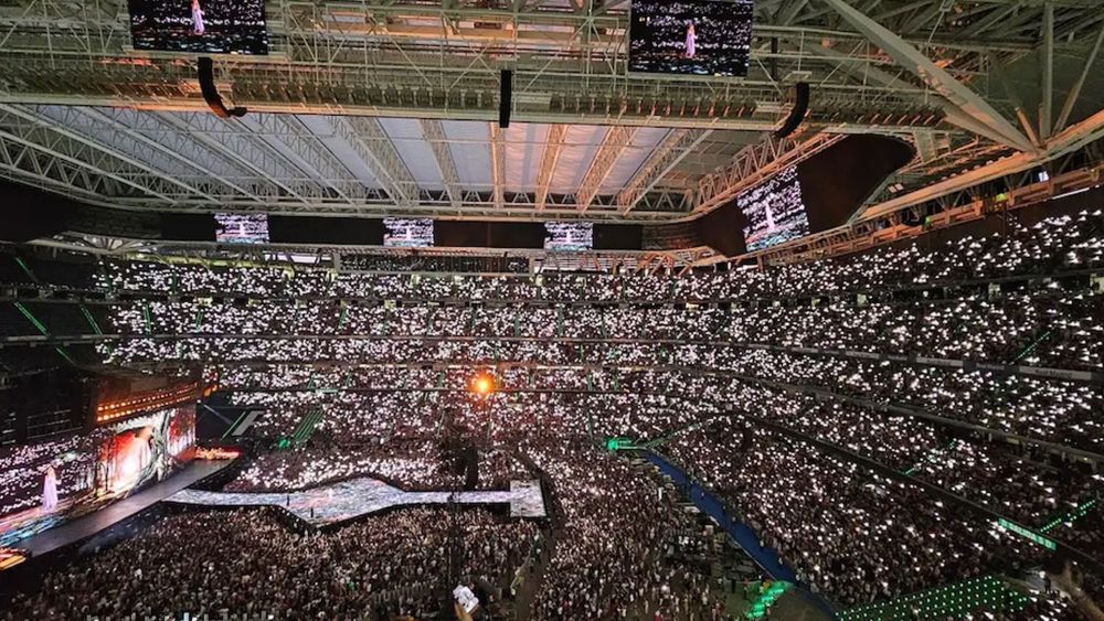 El Santiago Bernabéu durante uno de los conciertos celebrados. El Santiago Bernabéu durante uno de los conciertos celebrados.