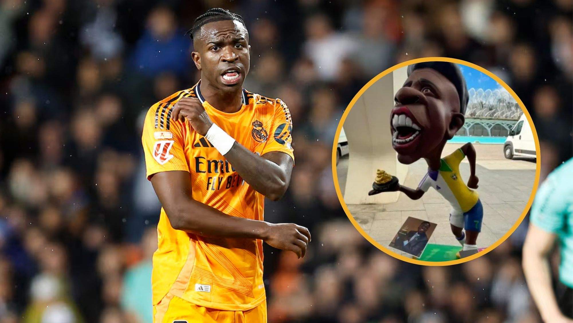 Vinicius en Mestalla y ninot fallas