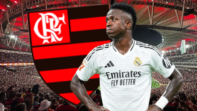 Vinicius Jr. celebró como un aficionado más la victoria del Flamengo Vinicius Jr. celebró como un aficionado más la victoria del Flamengo