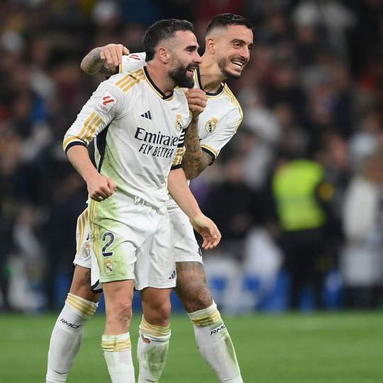 Joselu y Carvajal con el Real Madrid