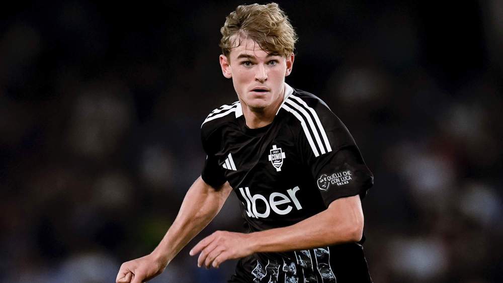 Nico Paz, durante un partido con el Como esta temporada. Nico Paz, durante un partido con el Como esta temporada.