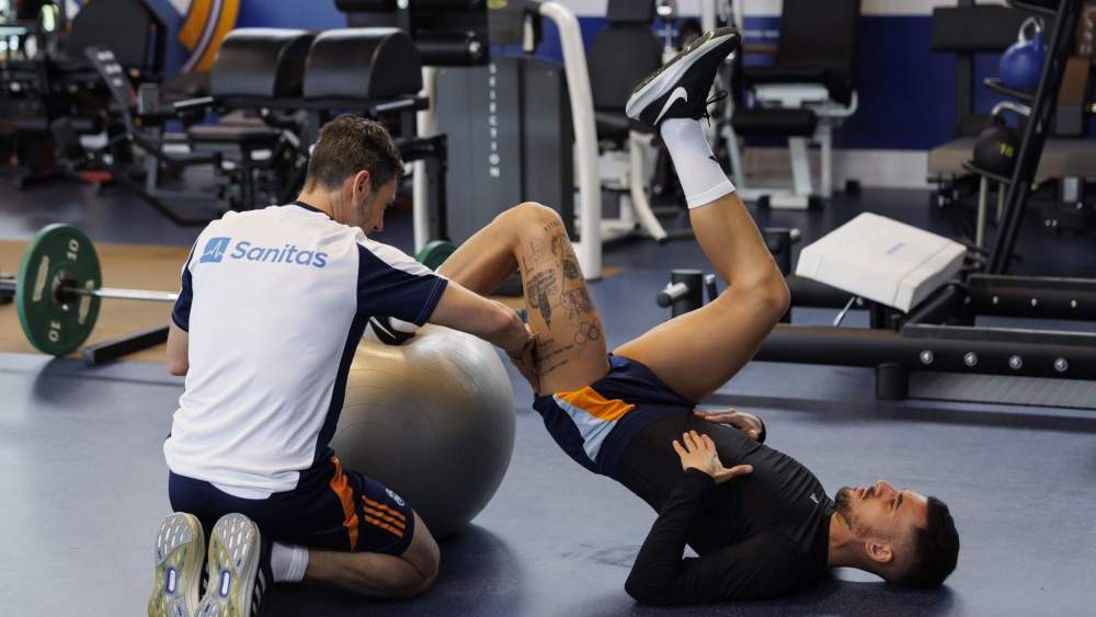Ceballos trabajando sobre el gimnasio en su recuperación Ceballos trabajando sobre el gimnasio en su recuperación