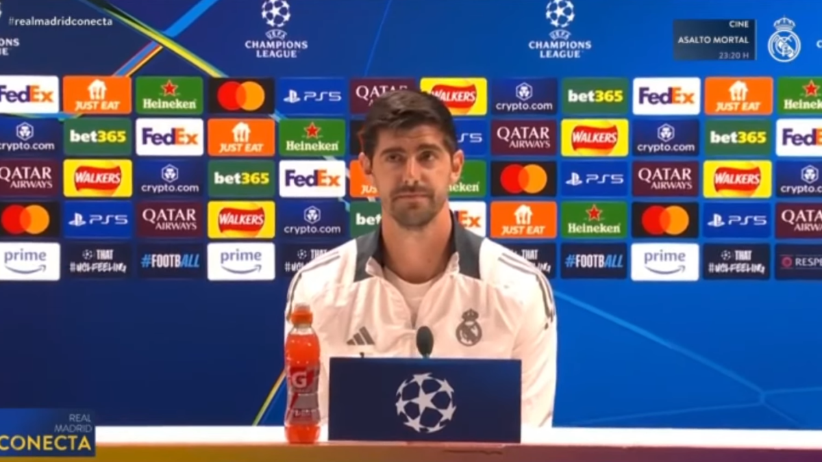 Courtois en rueda de prensa Courtois en rueda de prensa