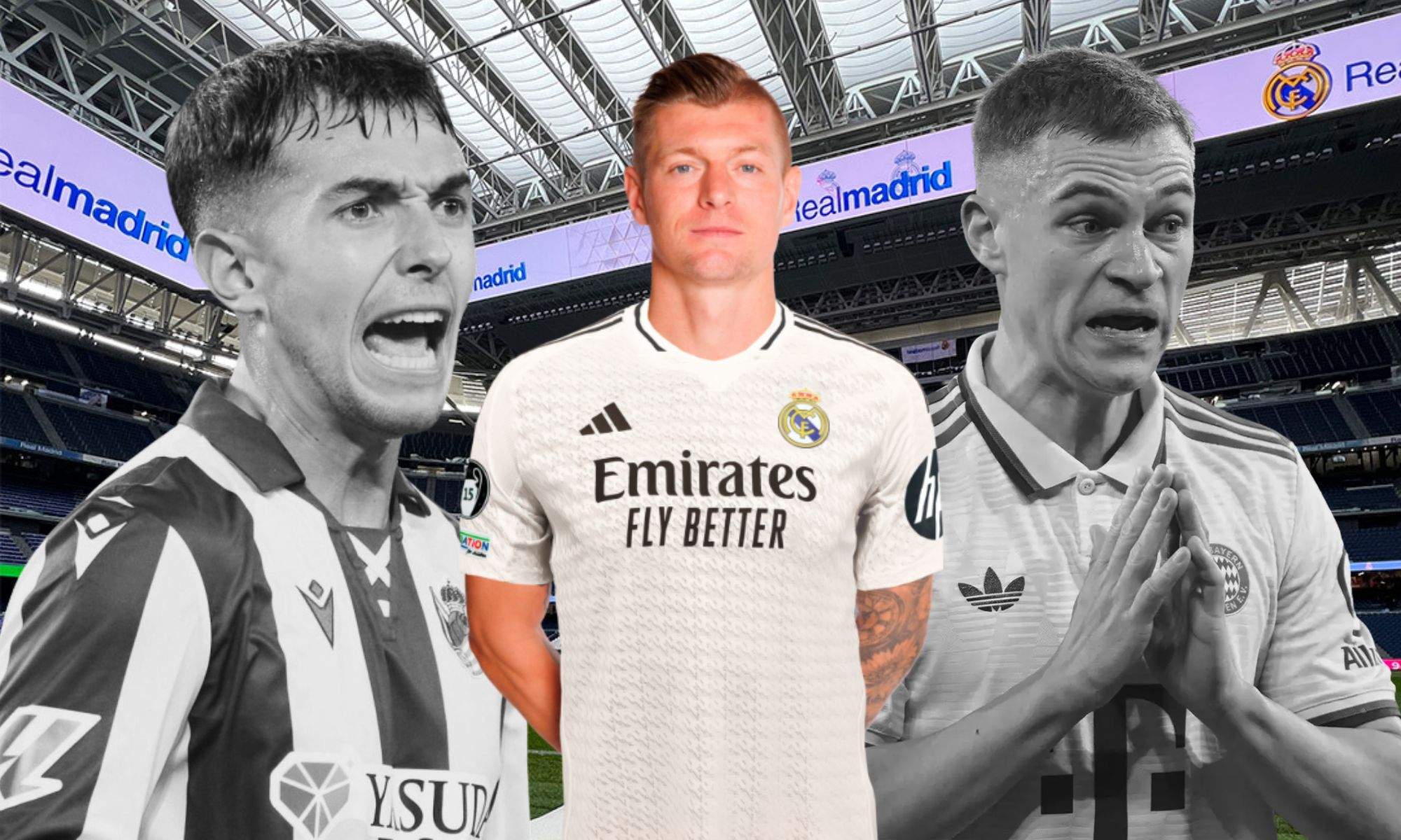 Zubimendi y Kimmich con Toni Kroos Zubimendi y Kimmich con Toni Kroos
