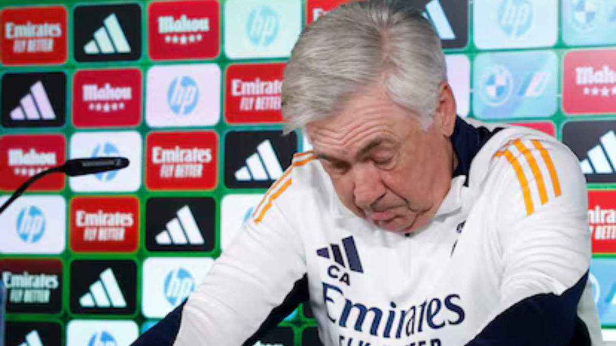 Carlo Ancelotti, en la rueda de prensa del pasado sábado previa al partido ante el Athletic.