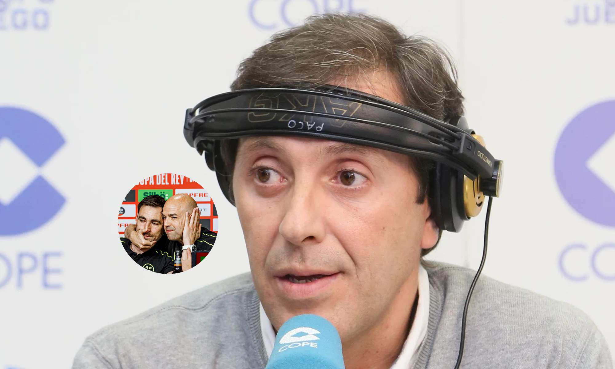Paco González en COPE y una foto De Burgos Bengoetxea y González Fuertes.