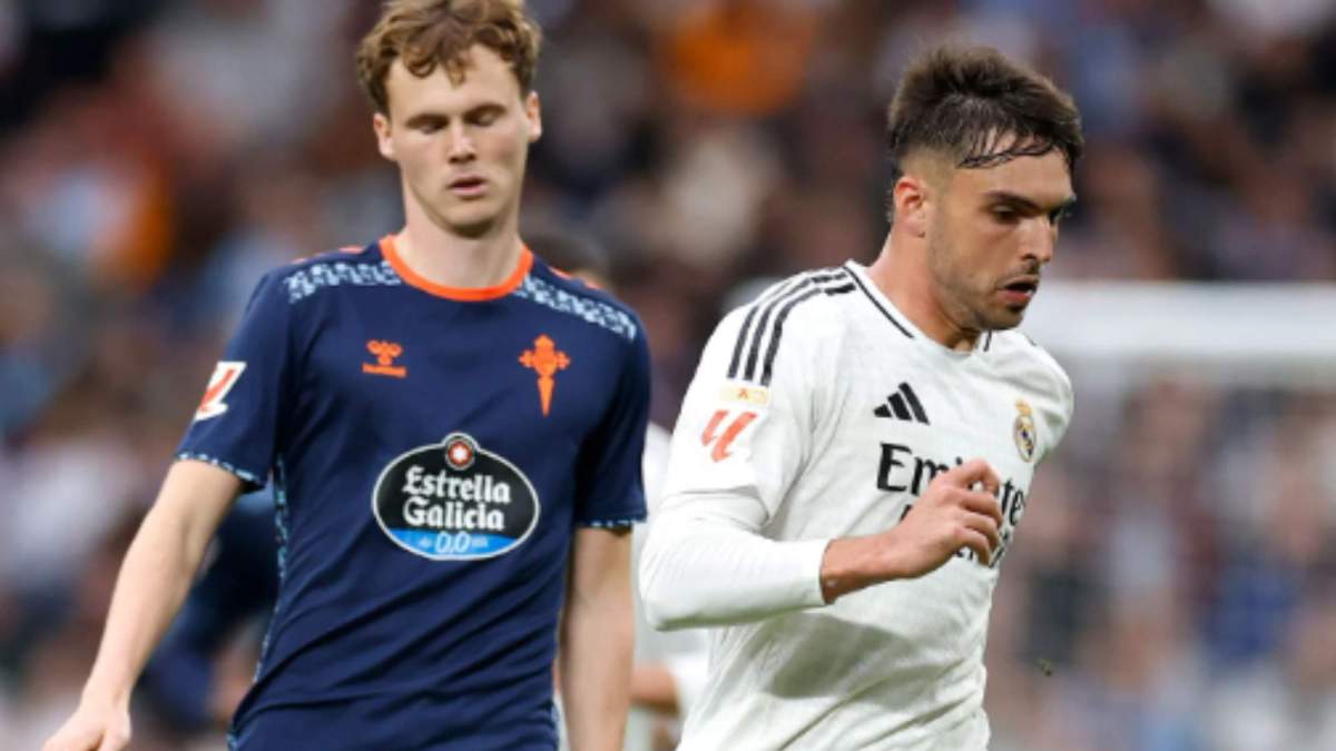 Raúl Asencio durante el Real Madrid Celta de Vigo