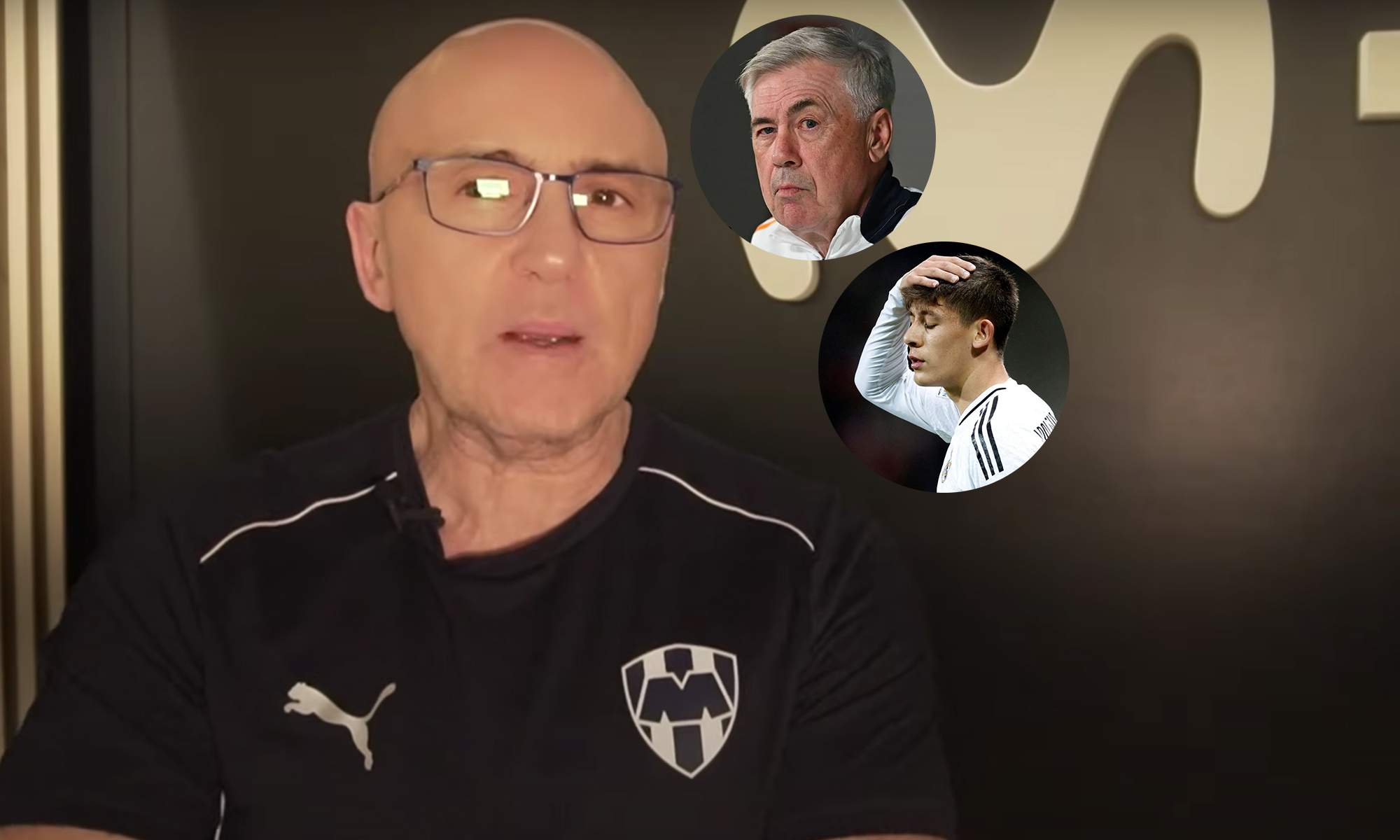 Maldini y una foto de Carlo Ancelotti y Arda Güler.