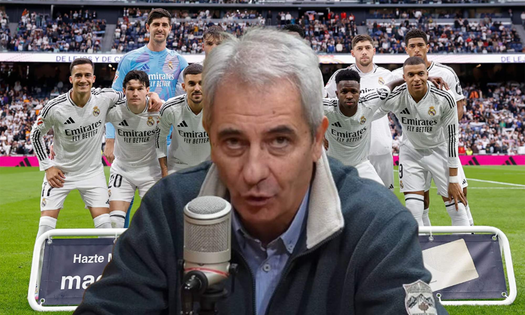 Manolo Lama y el once del Real Madrid