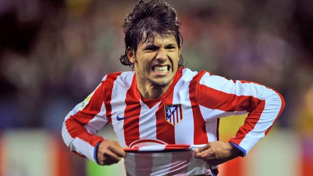 El Kun Agüero, celebrando un gol con el Atlético de Madrid. El Kun Agüero, celebrando un gol con el Atlético de Madrid.