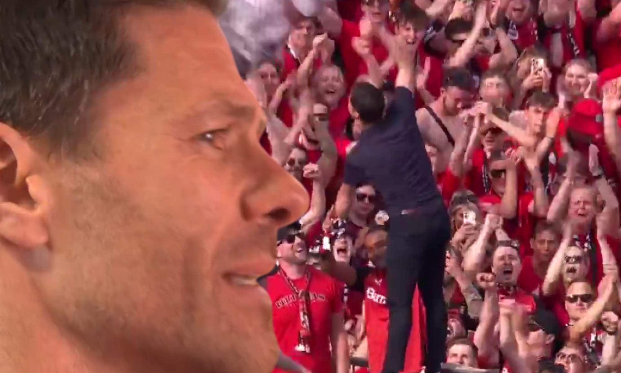 Xabi Alonso, con lágrimas en los ojos, el día de la victoria del Barça en el Clásico