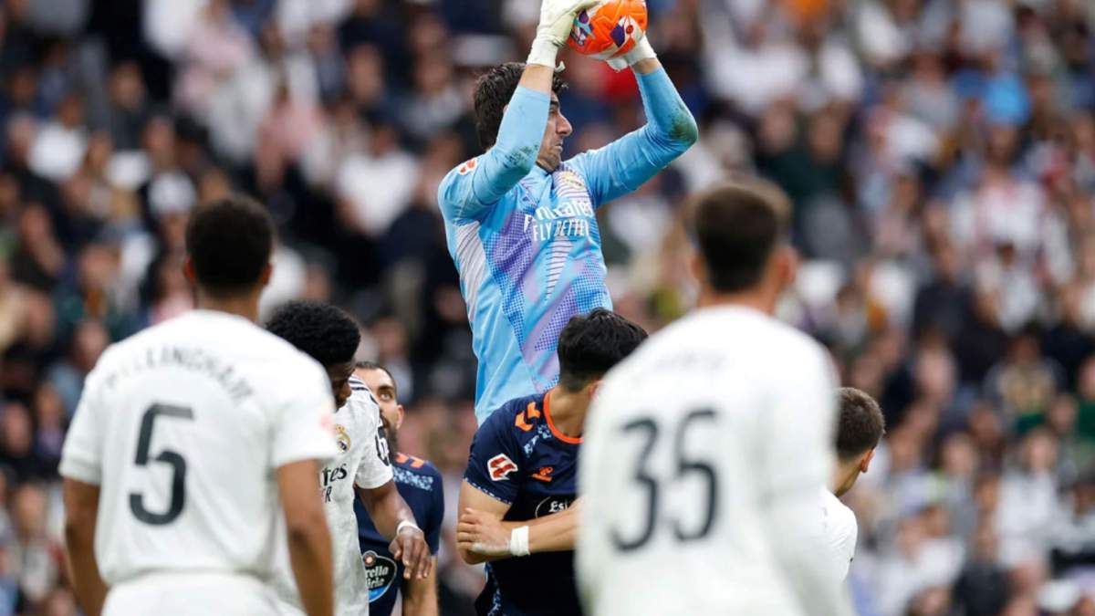 Courtois en una acción en el partido ante el Celta Courtois en una acción en el partido ante el Celta