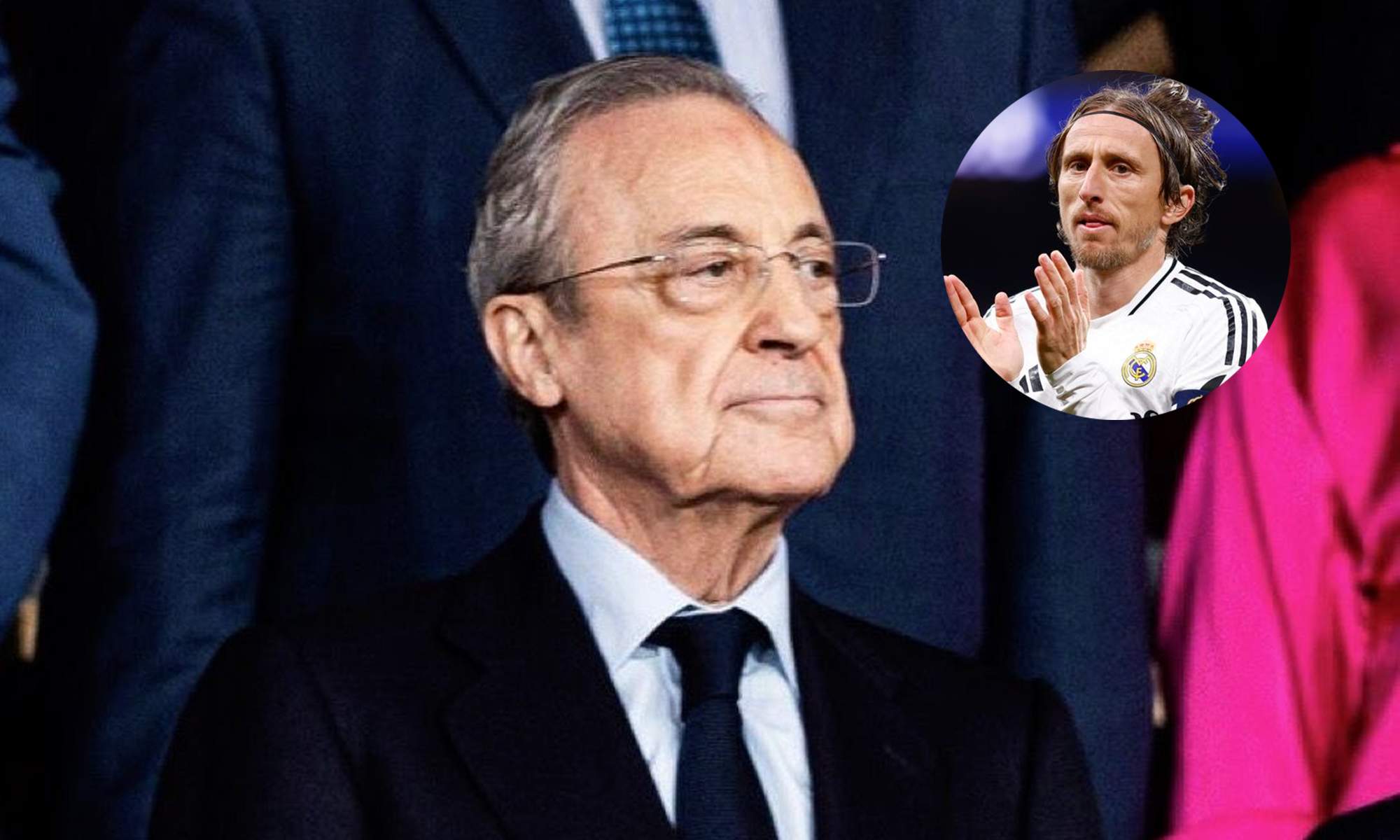 Florentino serio con Modric a un costado