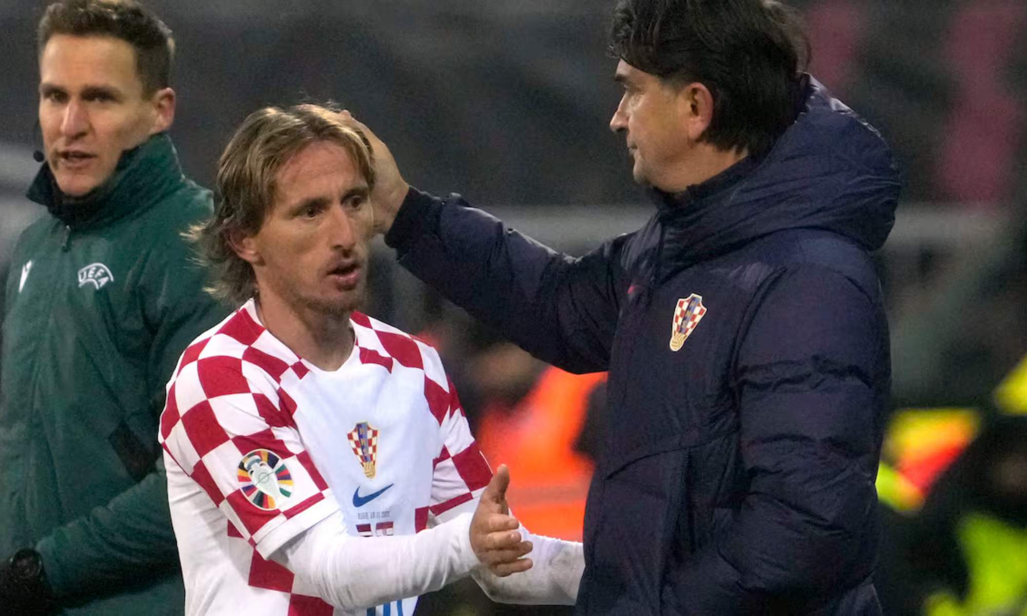 Luka Modric y Zlatko Dalic, durante un partido reciente de la Selección croata.