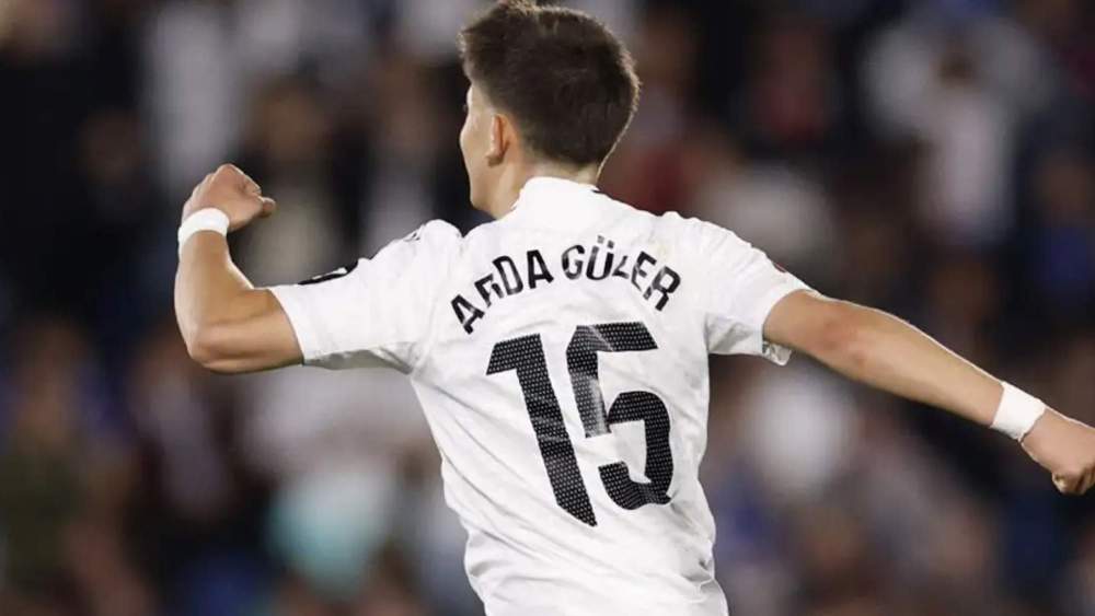 Arda Güler, celebrando un gol con el Real Madrid durante esta temporada. Arda Güler, celebrando un gol con el Real Madrid durante esta temporada.