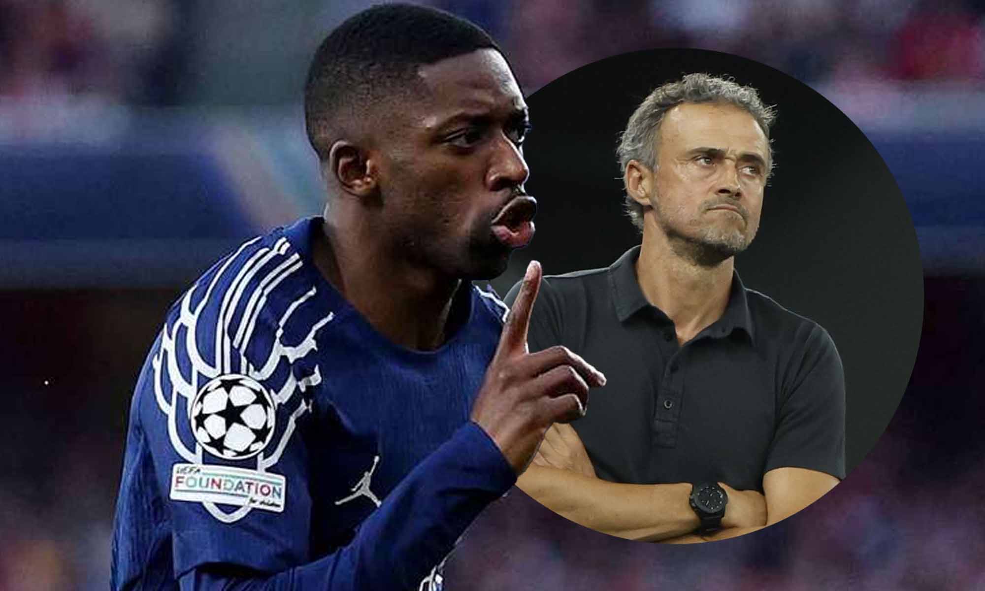 Dembele con Luis Enrique molesto