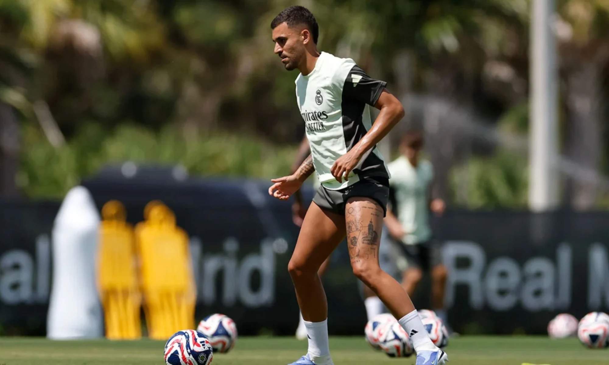 Dani Ceballos, durante un entrenamiento con el Real Madrid en Florida.